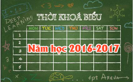 Thời khóa biểu năm học 2016-2017